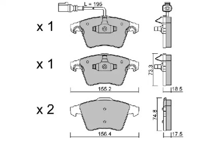 Комплект тормозных колодок (AISIN: BPVW-1004)